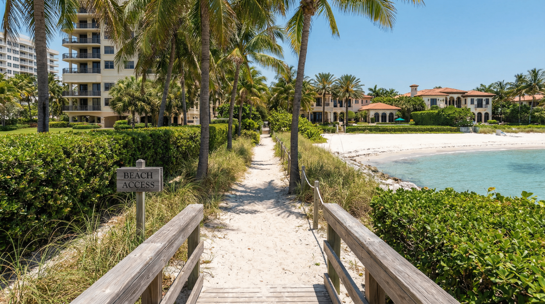 Beach Club Private Access - Key Biscayne real estate photography