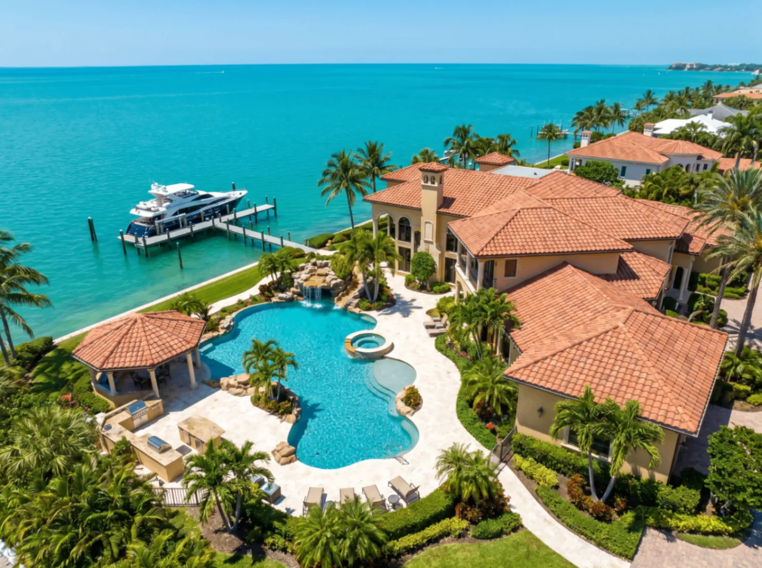 Key Biscayne Waterfront Estate Aerial