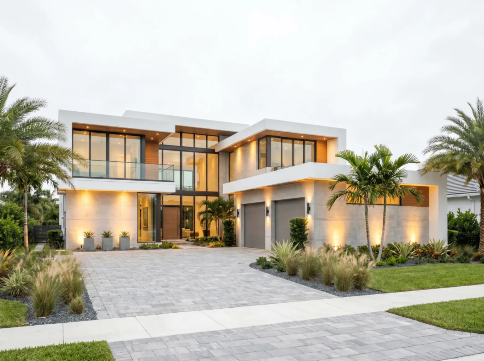 Modern Delray Beach Home at Dusk