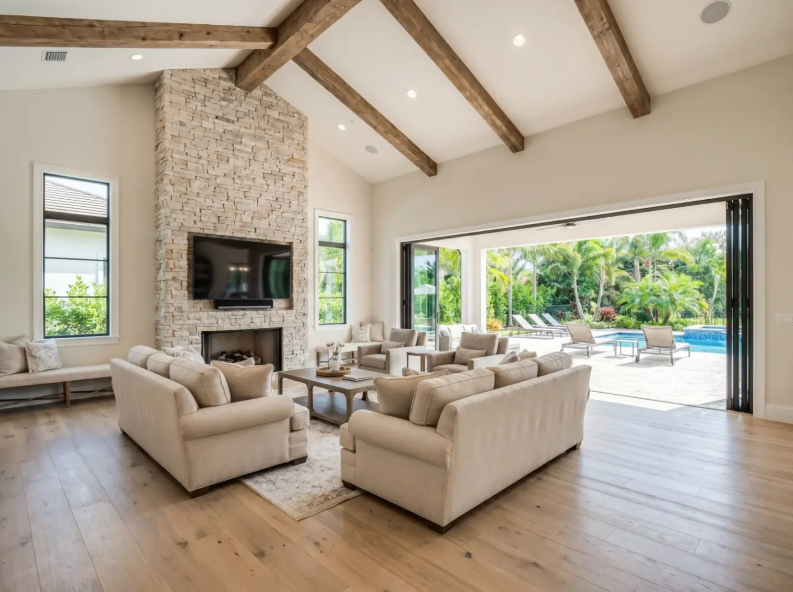 Open-Concept Luxury Living Room — real estate photography in Surfside by Estate Shutter Florida