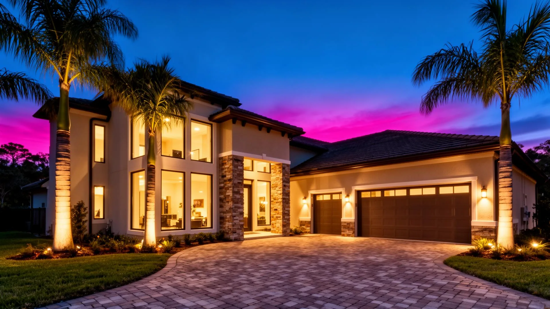 Modern Orlando Home at Twilight