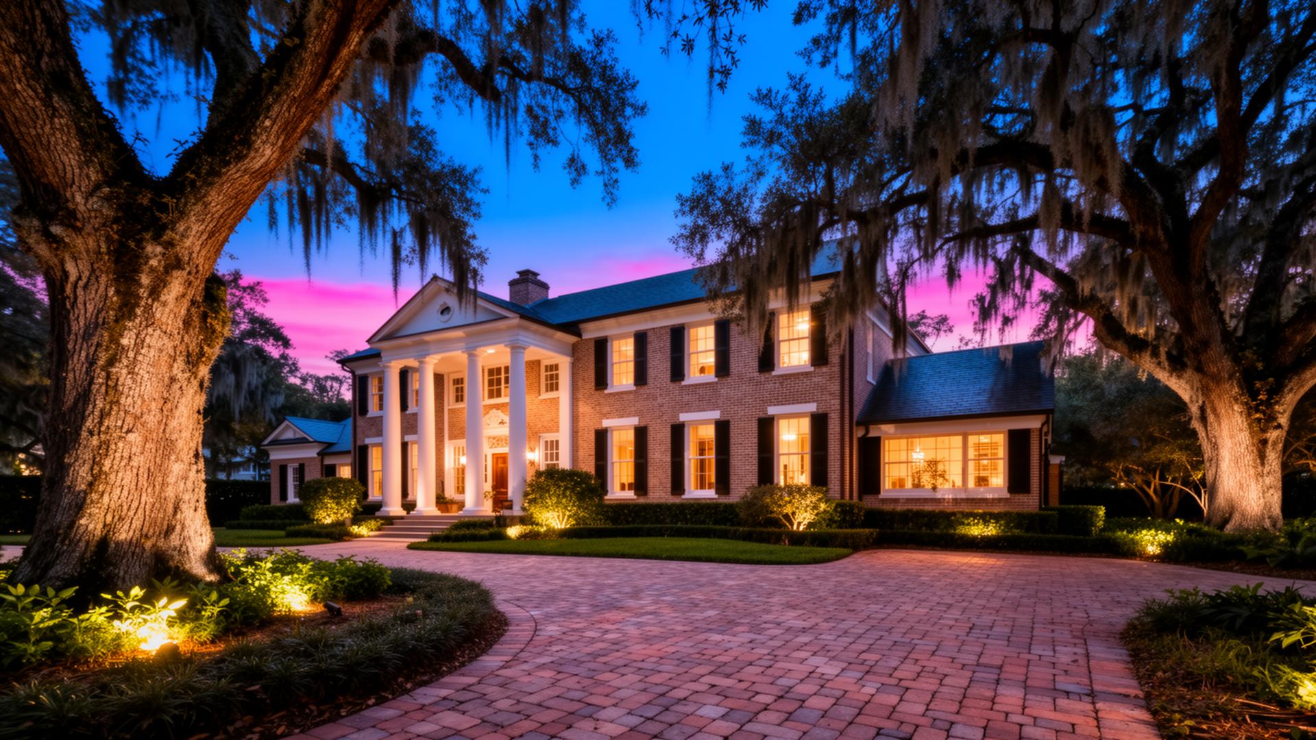 Historic Brick Home at Twilight — Winter Park - Featured Real Estate Photography by Estate Shutter