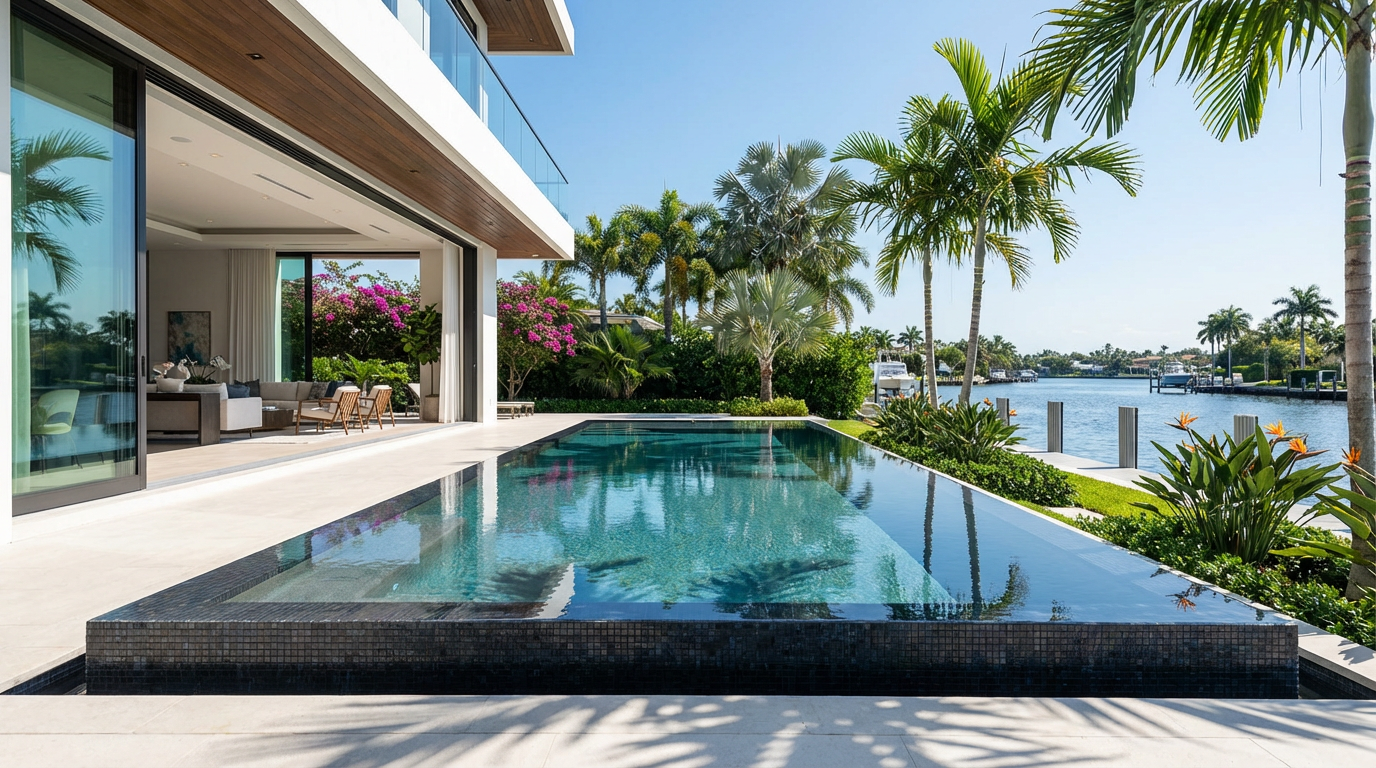 Oceanfront Pool Amenities - Bal Harbour real estate photography