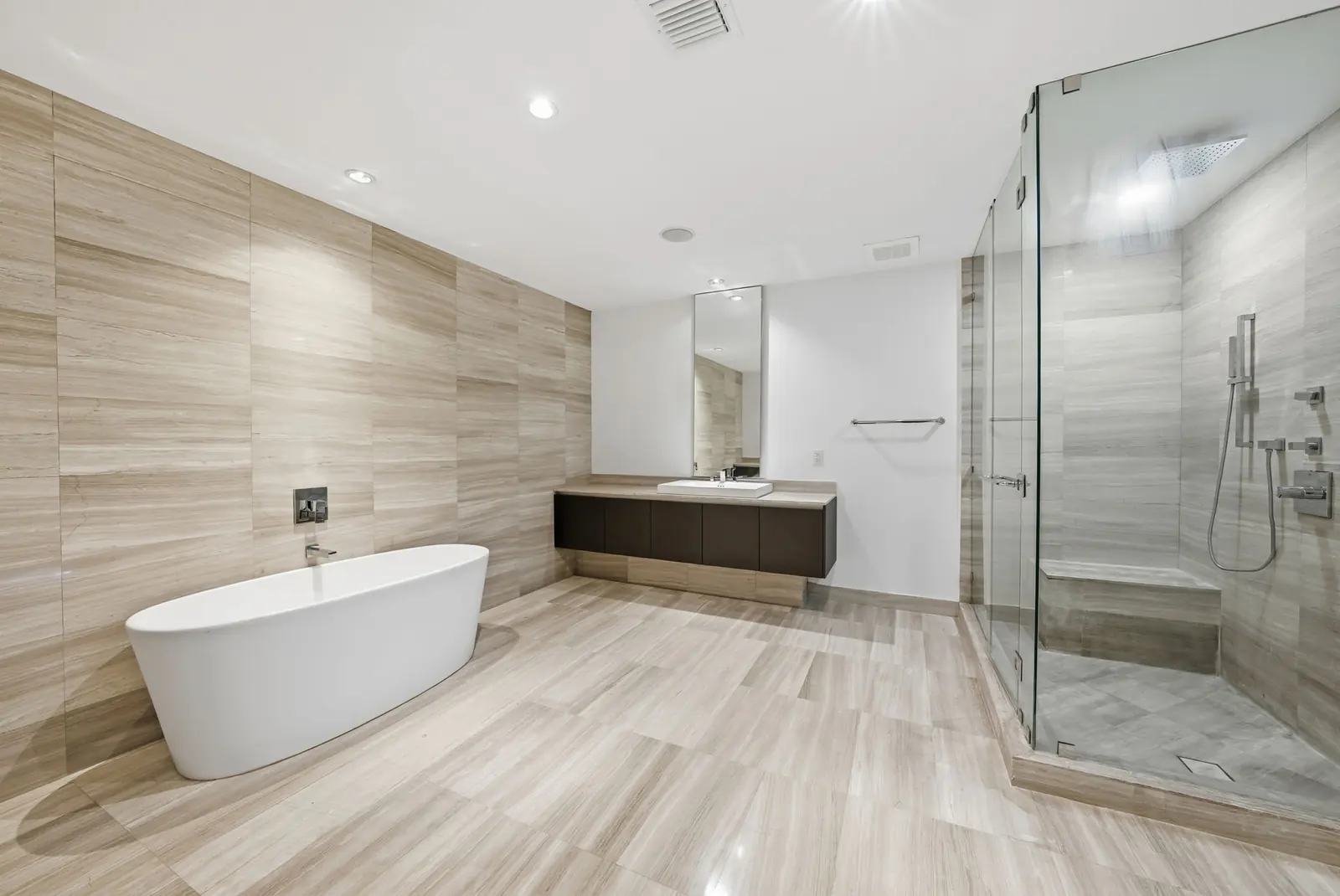 Spa bathroom with freestanding tub in Aventura