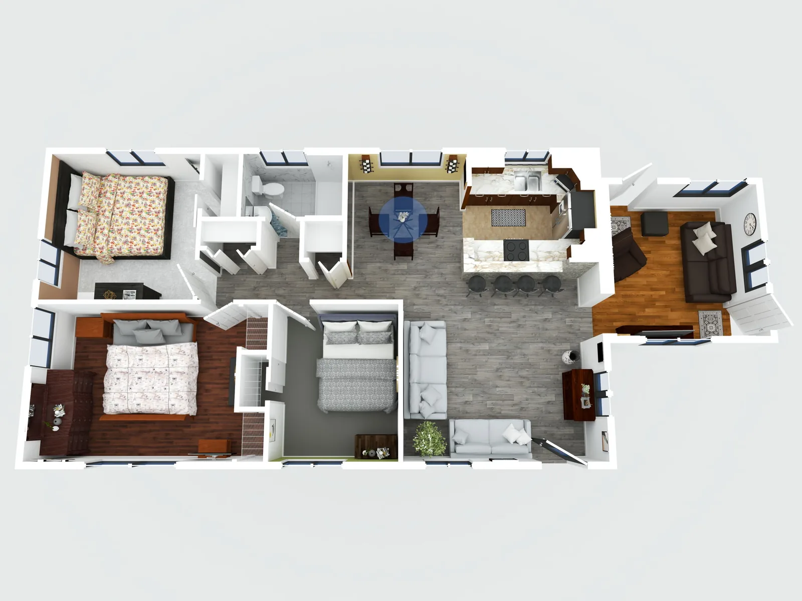 Furnished 3D floor plan of a Fort Lauderdale home