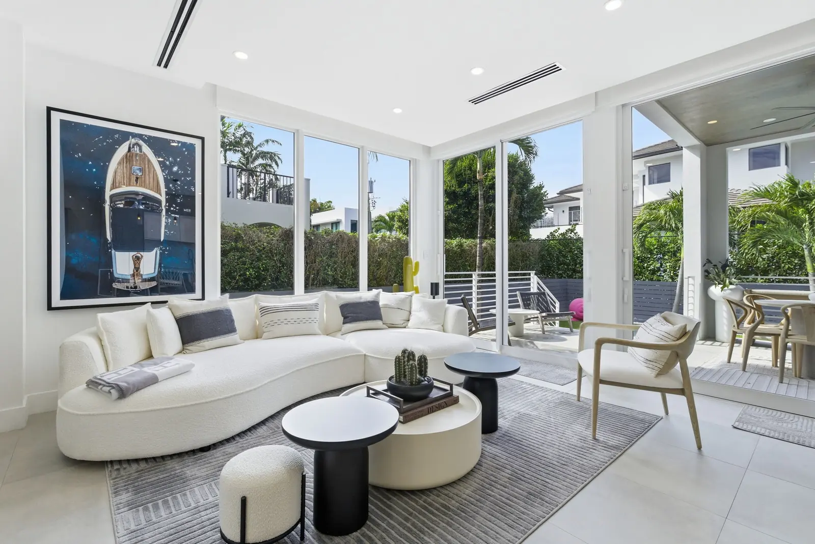 Designer modern living room in Key Biscayne